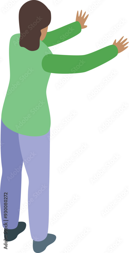 Woman is stretching her arms to warm up for exercise Woman is stretching her arms to warm up for exercise