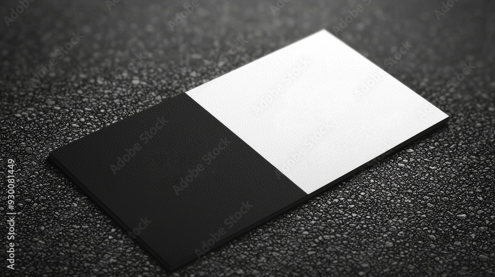 Minimalist Black and White Business Card Mockup on Textured Surface Minimalist Black and White Business Card Mockup on Textured Surface