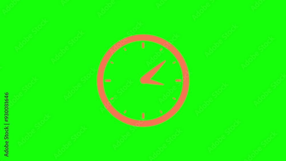 Abstract beautiful wall clock animation on green background 4k Abstract beautiful wall clock animation on green background 4k
