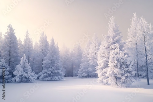 Snow-Covered Trees in a Winter Wonderland