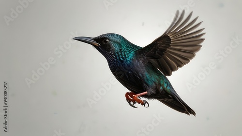 Flying starling bird