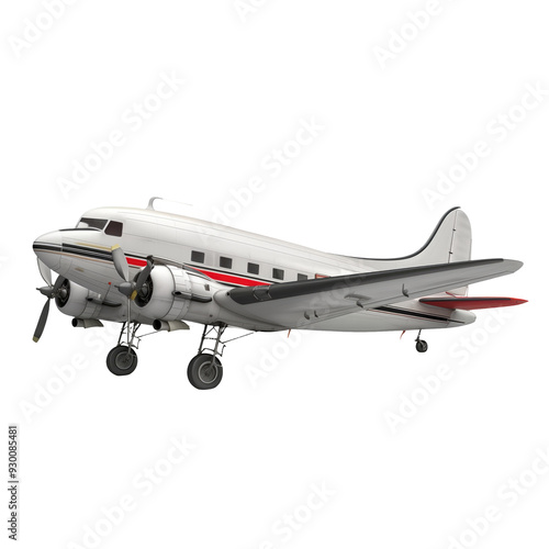 Free aeroplane in transparent background