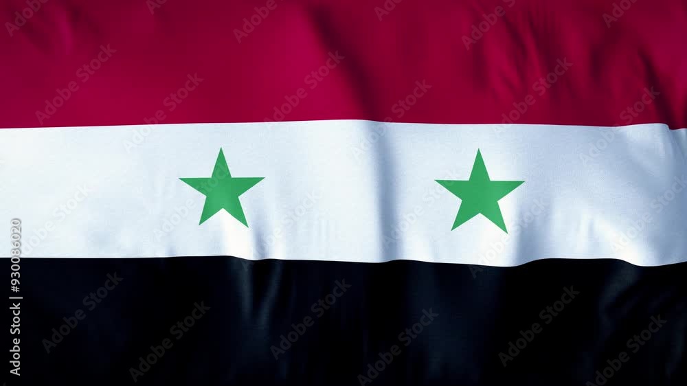 SYRIA COUNTRY FLAG. A mesmerizing, ultra-slow-motion video of a high-quality flag gracefully waving in the wind, capturing every delicate ripple and fold in stunning detail. SYRIA COUNTRY FLAG. A mesmerizing, ultra-slow-motion video of a high-quality flag gracefully waving in the wind, capturing every delicate ripple and fold in stunning detail.