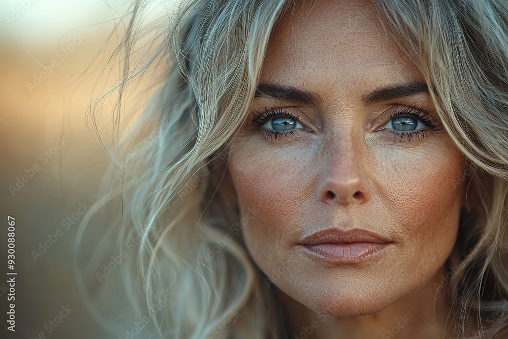 Aging Gracefully: Close-Up of Woman with Gray Hair and Radiant Skin Aging Gracefully: Close-Up of Woman with Gray Hair and Radiant Skin