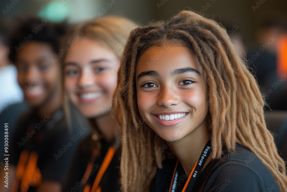 Fototapeta premium Youth attending a leadership summit, inspired to take charge and lead their communities.