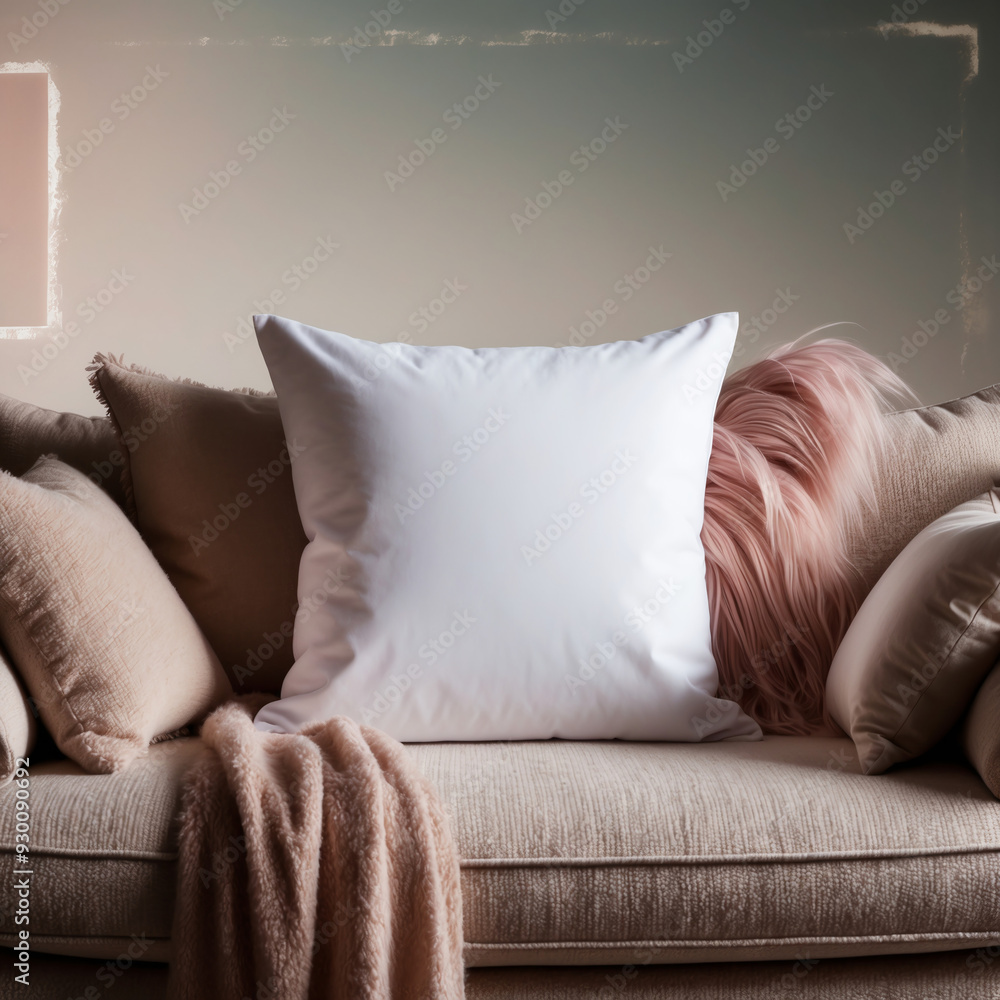 Plain Blank Pillow Mockup on Cozy Couch for Home Decor Ideas Plain Blank Pillow Mockup on Cozy Couch for Home Decor Ideas