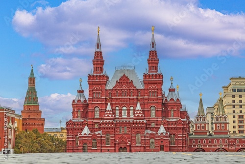 View of the State Historical Museum on Red Square in Moscow
