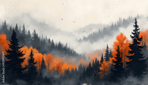 Painting of the forest
