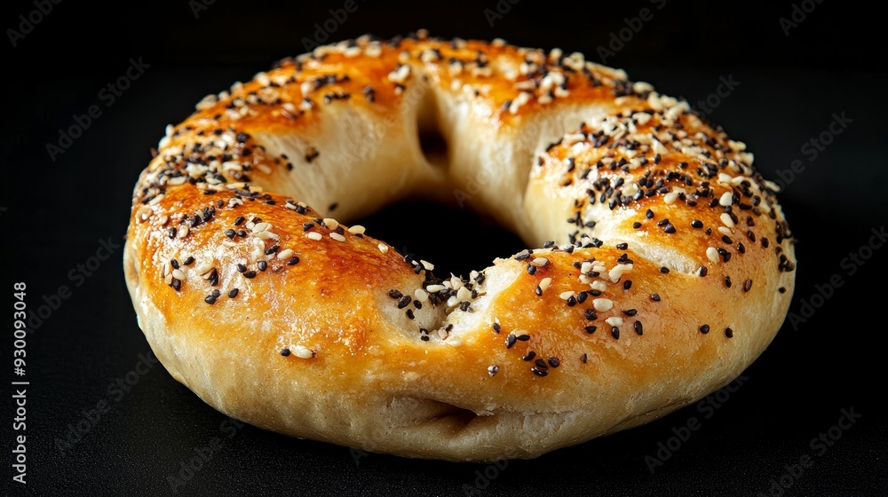 Turkish pastry, kandil bagel, against a dark backdrop Turkish pastry, kandil bagel, against a dark backdrop