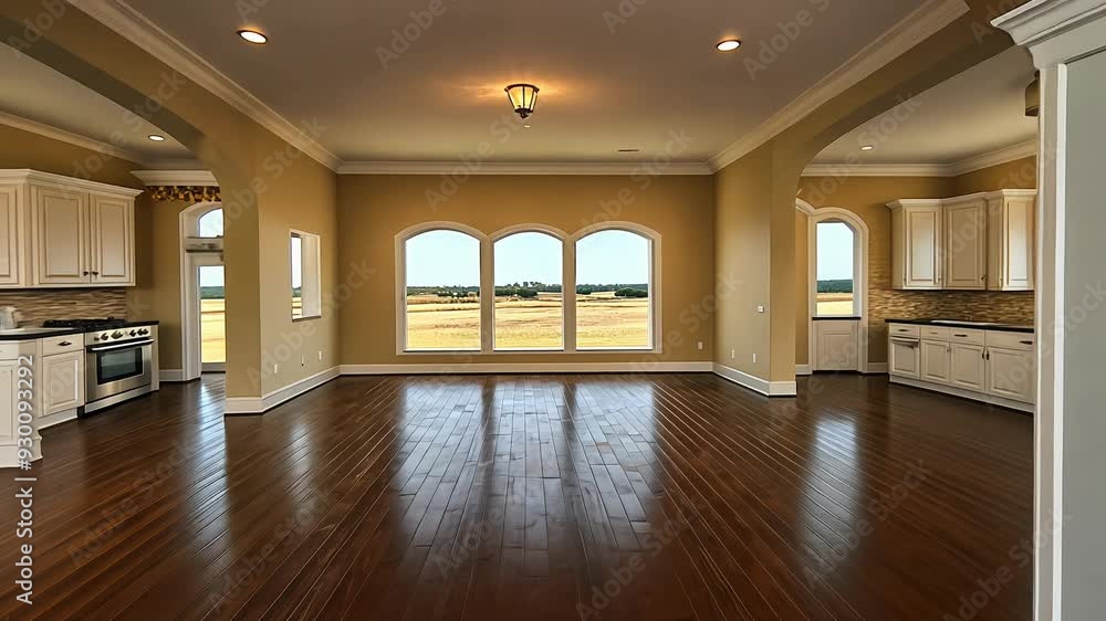 Explore a bright and airy home featuring elegant arches, large windows, and beautiful wooden floors designed for comfortable living. Explore a bright and airy home featuring elegant arches, large windows, and beautiful wooden floors designed for comfortable living.