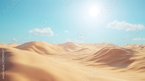 Sandy Desert Landscape Under a Blue Sky