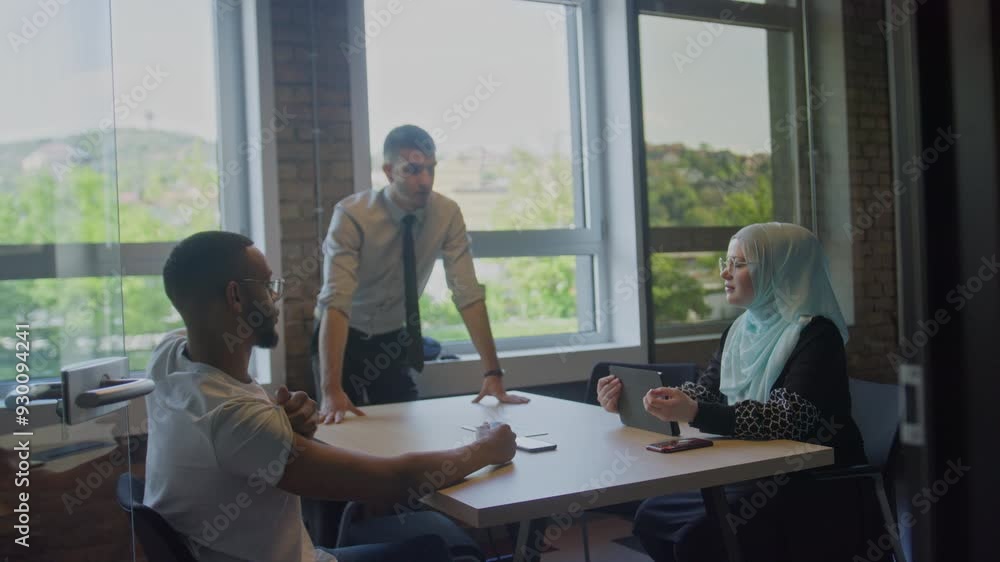 A diverse group of business colleagues engage in discussions about various business challenges, surrounded by their coworkers in a modern startup office, showcasing teamwork, innovation, and problem A diverse group of business colleagues engage in discussions about various business challenges, surrounded by their coworkers in a modern startup office, showcasing teamwork, innovation, and problem