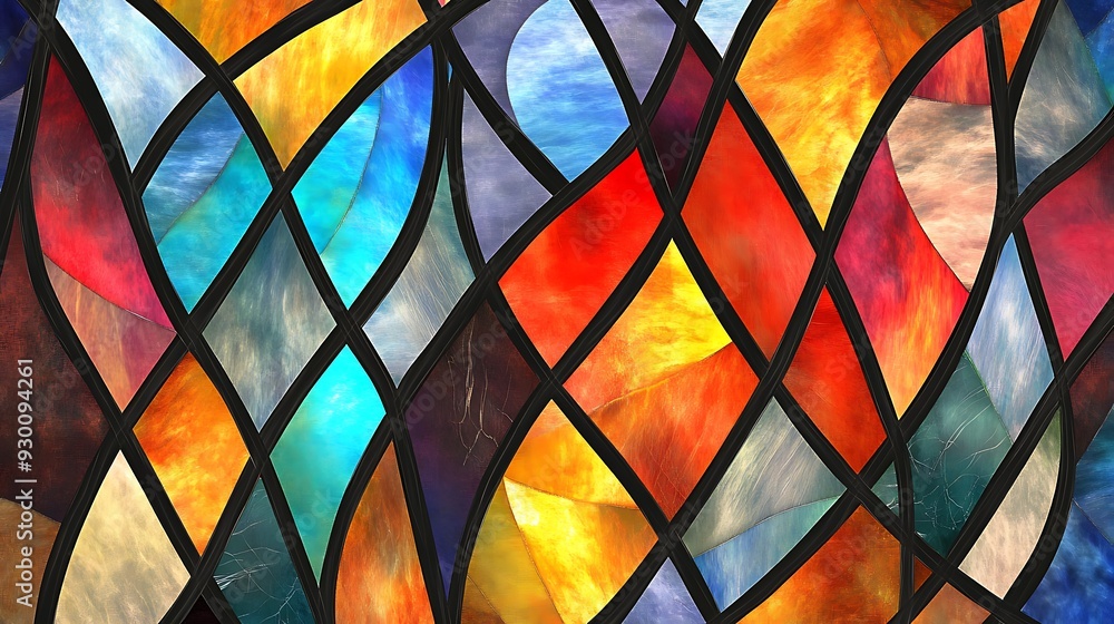 Abstract Colorful Stained Glass Pattern Abstract Colorful Stained Glass Pattern