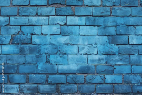 Processed collage of dark blue old brick wall texture. Background for banner  backdrop or texture