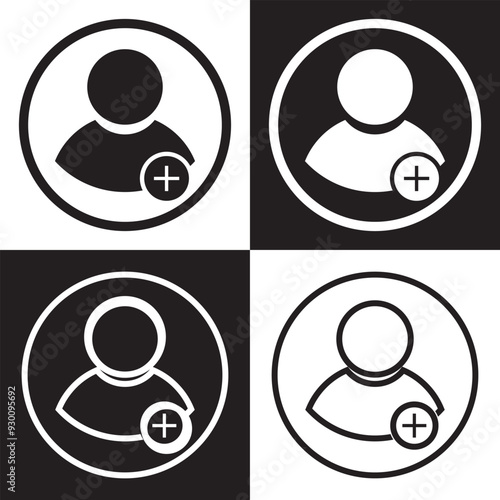 New hire stroke and solid icon set. Vector illustration. EPS 10