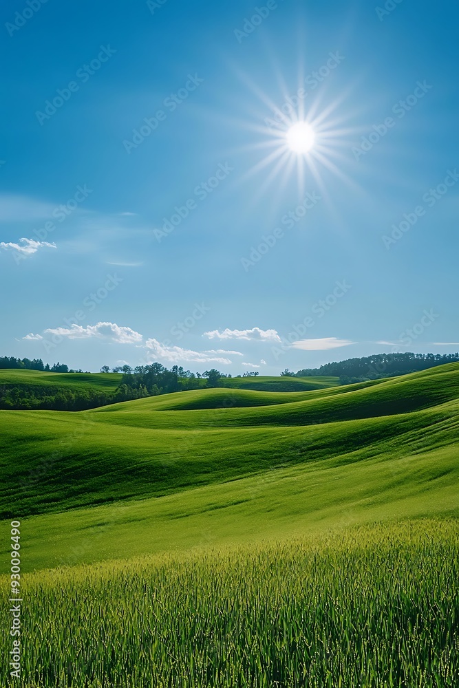 Rolling Green Hills under a Bright Blue Sky Rolling Green Hills under a Bright Blue Sky