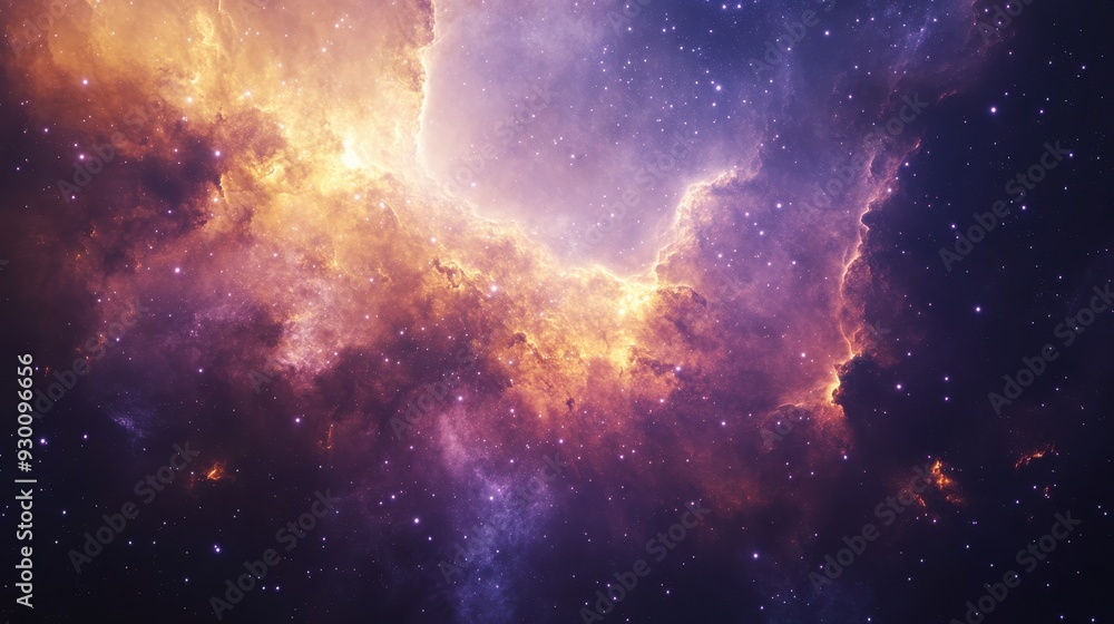 Fototapeta premium A stunning cosmic nebula filled with vibrant colors and stars, representing the beauty of the universe.