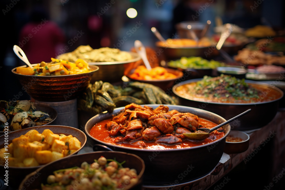 Obraz premium Image of food market bazaar festive event generative AI