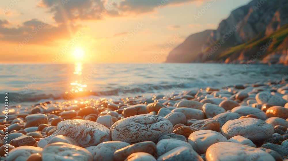 Obraz premium Peaceful Seaside Scene