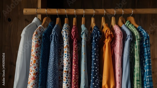 colorful clothes on hangers