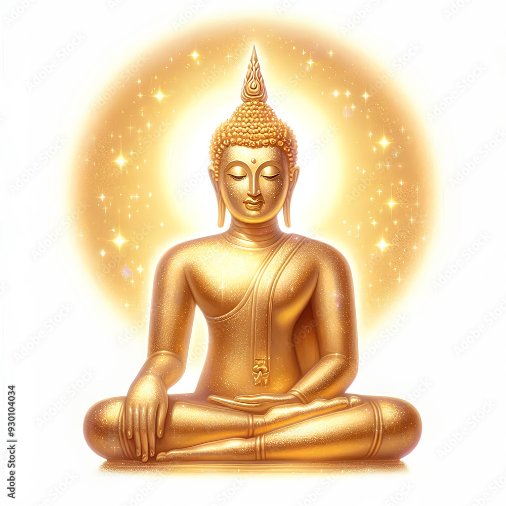 Obraz premium Gold Buddha statue is very bright and reflective, creating a sense of majesty and divinity.