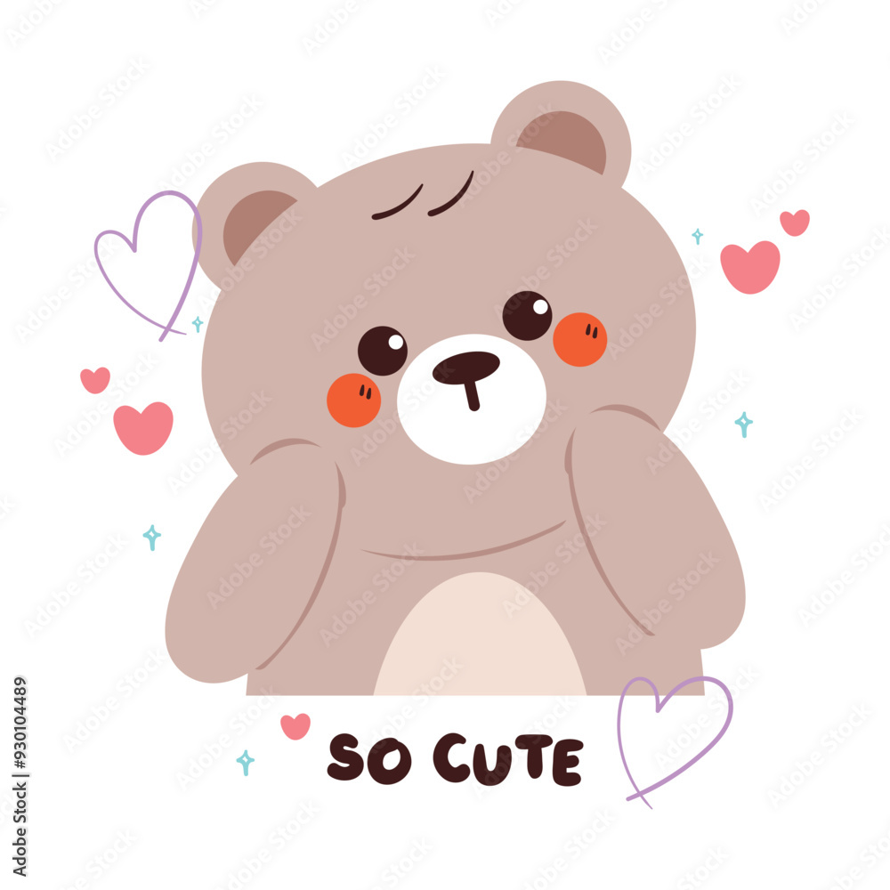 cute card with cartoon bear. animal cartoon for card, wallpaper, background cute card with cartoon bear. animal cartoon for card, wallpaper, background
