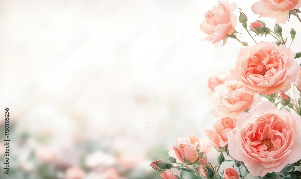 Delicate pink roses in soft focus, creating a dreamlike and serene atmosphere ideal for romantic and floral themed projects. Delicate pink roses in soft focus, creating a dreamlike and serene atmosphere ideal for romantic and floral themed projects.