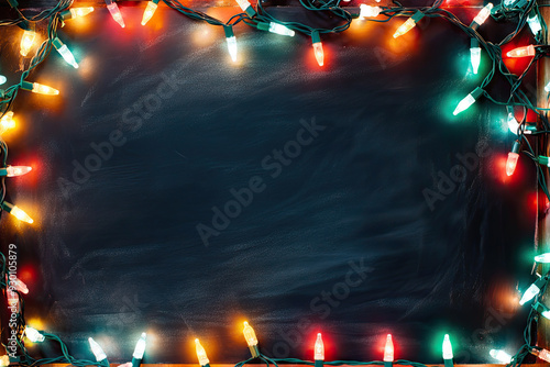 christmas lights board background photo