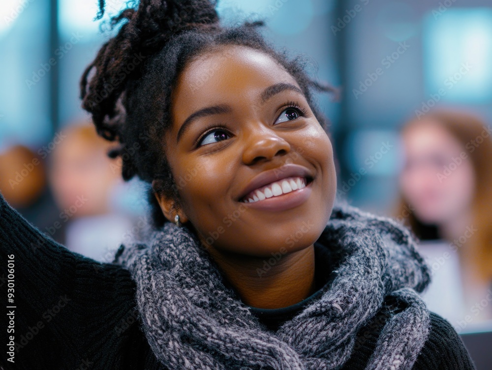 Smiling Black Woman in Classroom Smiling Black Woman in Classroom