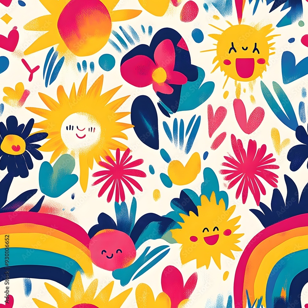 Naklejka premium seamless background with flowers