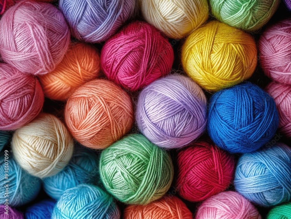 Colorful Yarn Balls on Display Colorful Yarn Balls on Display