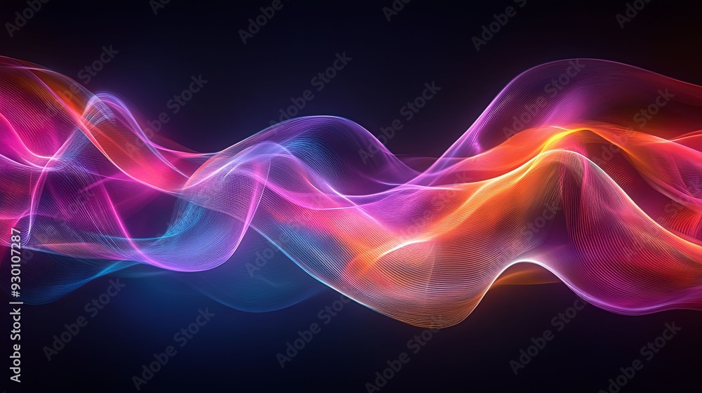Luminescent Night. Abstract light trails on a dark background concept Luminescent Night. Abstract light trails on a dark background concept
