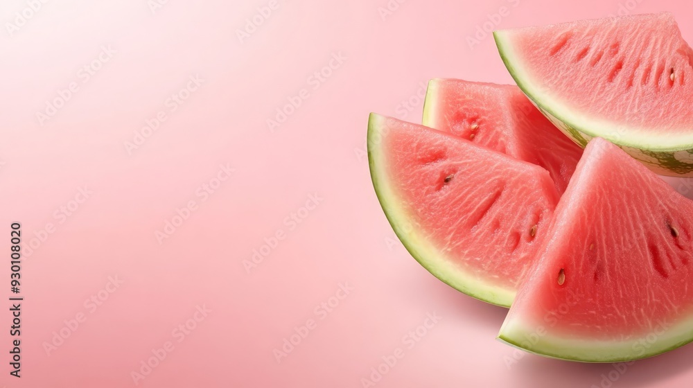 Juicy Watermelon Slice on a Plate - Fresh Summer Snack Juicy Watermelon Slice on a Plate - Fresh Summer Snack