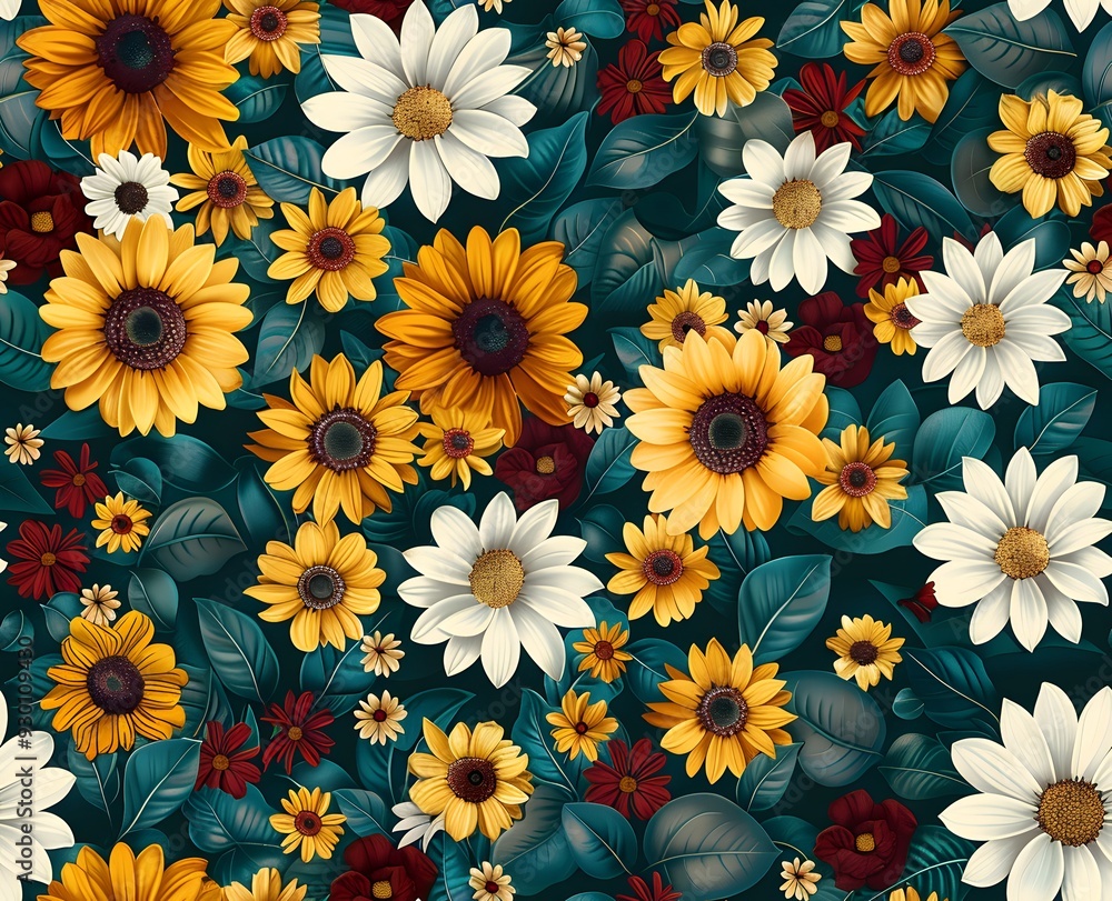 pattern with sunflowers pattern with sunflowers