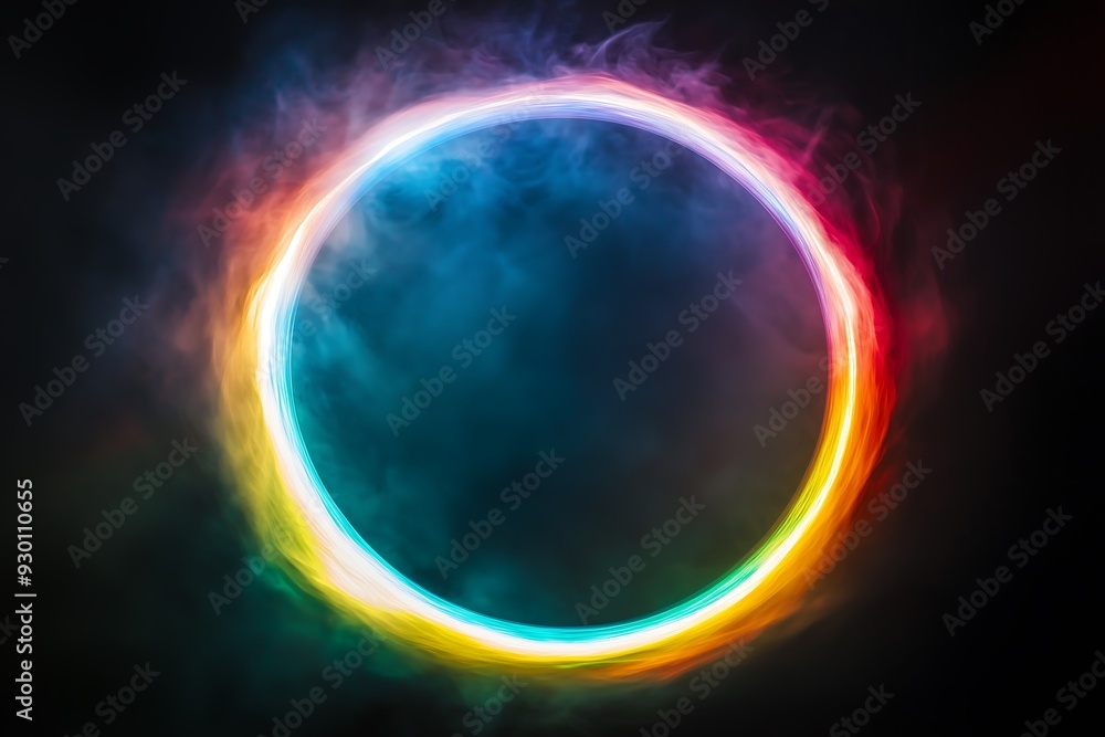 neon circle on black neon circle on black