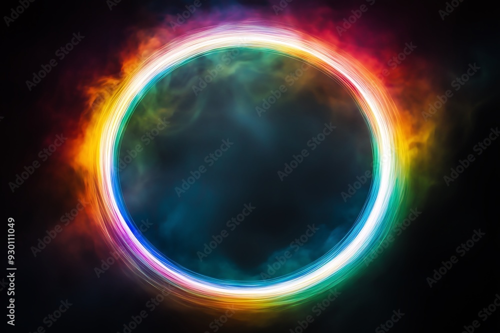 neon circle on black neon circle on black