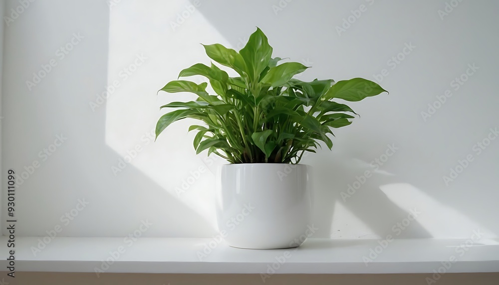 White wall empty room with plants on a floor,3D rendering6 White wall empty room with plants on a floor,3D rendering6