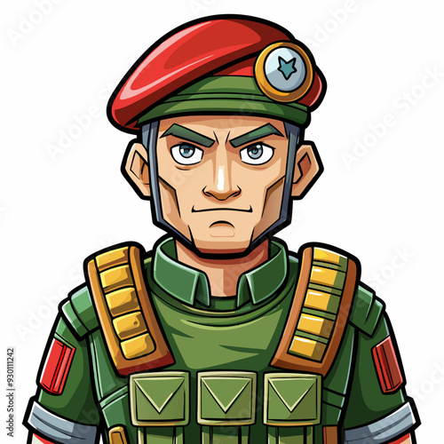 soldier in uniform vector illustration