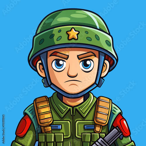 cartoon illustration of soldier