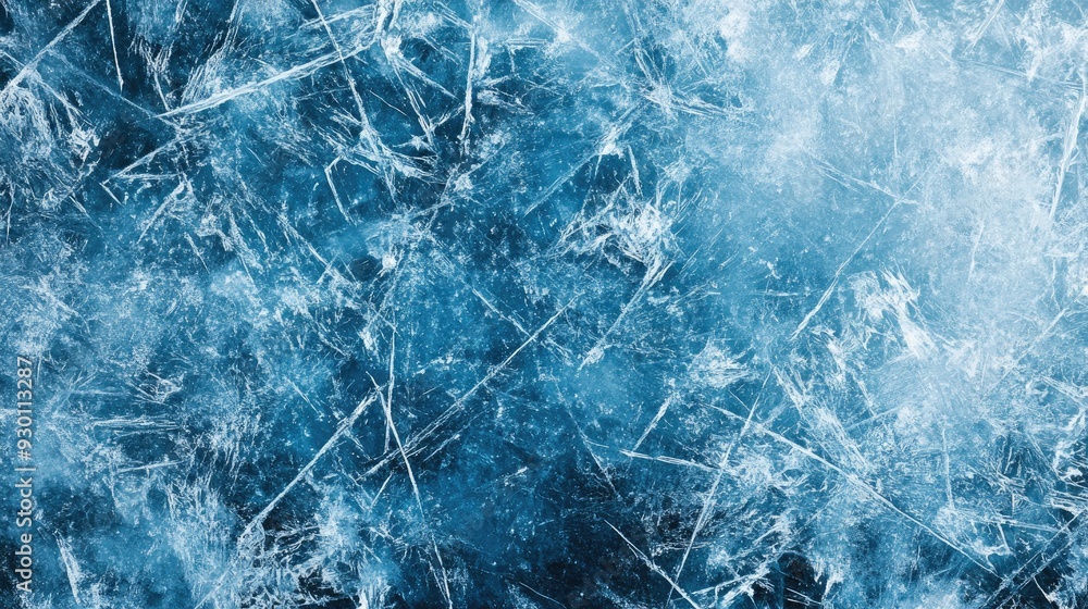 An abstract ice texture with cracks and scratches, evoking the harshness and beauty of the winter season An abstract ice texture with cracks and scratches, evoking the harshness and beauty of the winter season