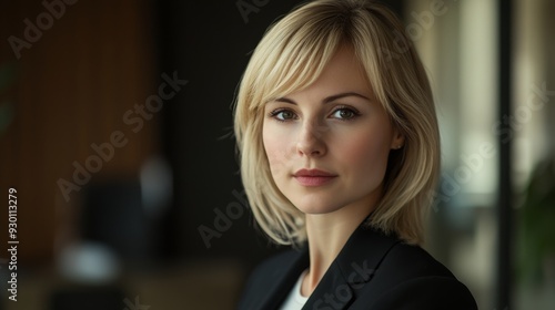 Free Download A clear, high-definition portrait of a businesswoman with a serious yet approachable demeanor, dressed in executive attire and ready for a meeting. - GFXLoad