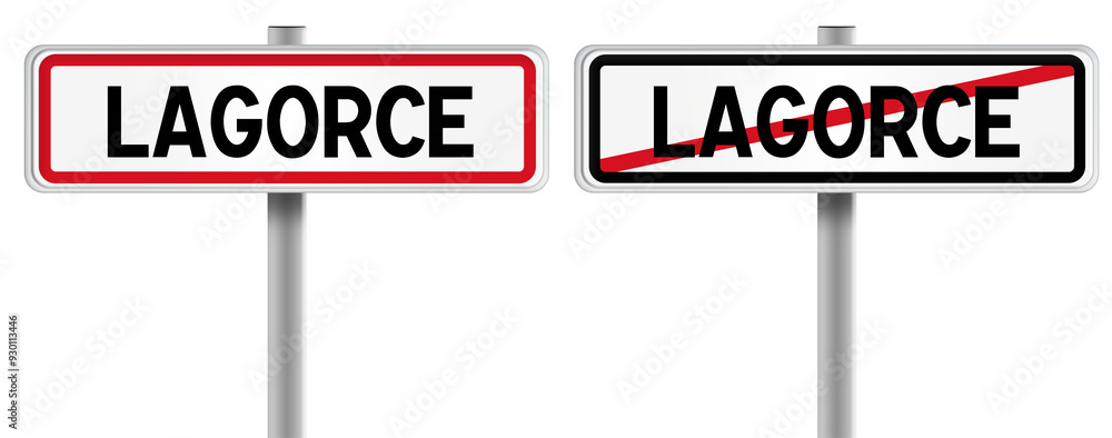 Panneau de LAGORCE à l'Entrée et à la Sortie - Fond Transparent ou Blanc Disponible Panneau de LAGORCE à l'Entrée et à la Sortie - Fond Transparent ou Blanc Disponible