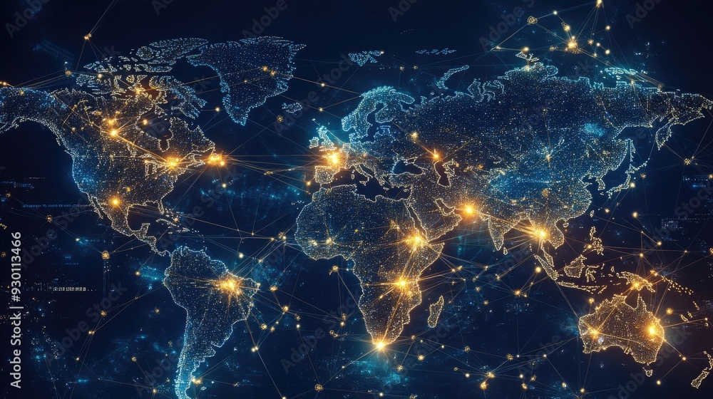 An abstract map of the world with digital connections, symbolizing international data transfer and global business networks. An abstract map of the world with digital connections, symbolizing international data transfer and global business networks.