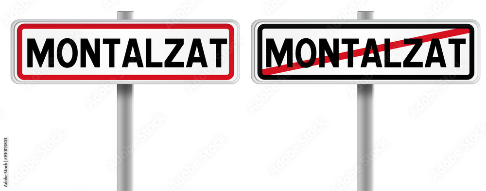 Panneau de MONTALZAT à l'Entrée et à la Sortie - Fond Transparent ou Blanc Disponible Panneau de MONTALZAT à l'Entrée et à la Sortie - Fond Transparent ou Blanc Disponible