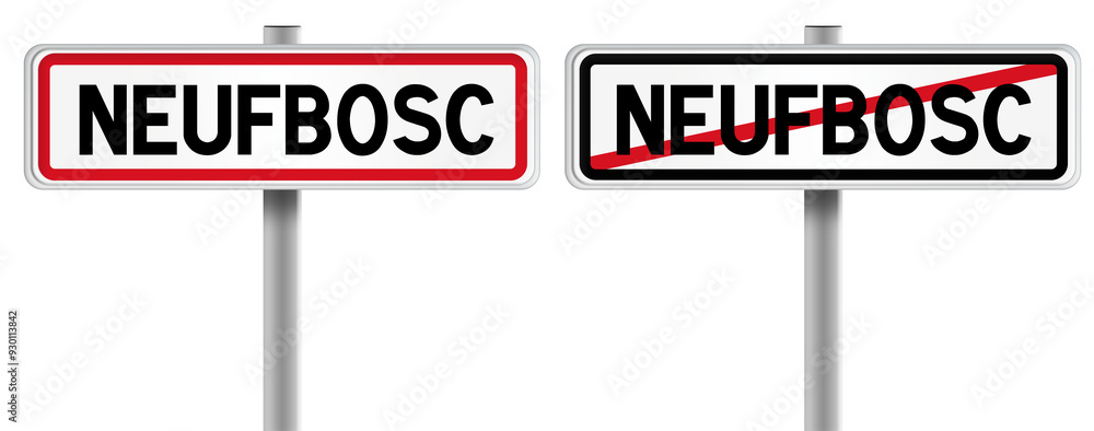 Panneau de NEUFBOSC à l'Entrée et à la Sortie - Fond Transparent ou Blanc Disponible Panneau de NEUFBOSC à l'Entrée et à la Sortie - Fond Transparent ou Blanc Disponible