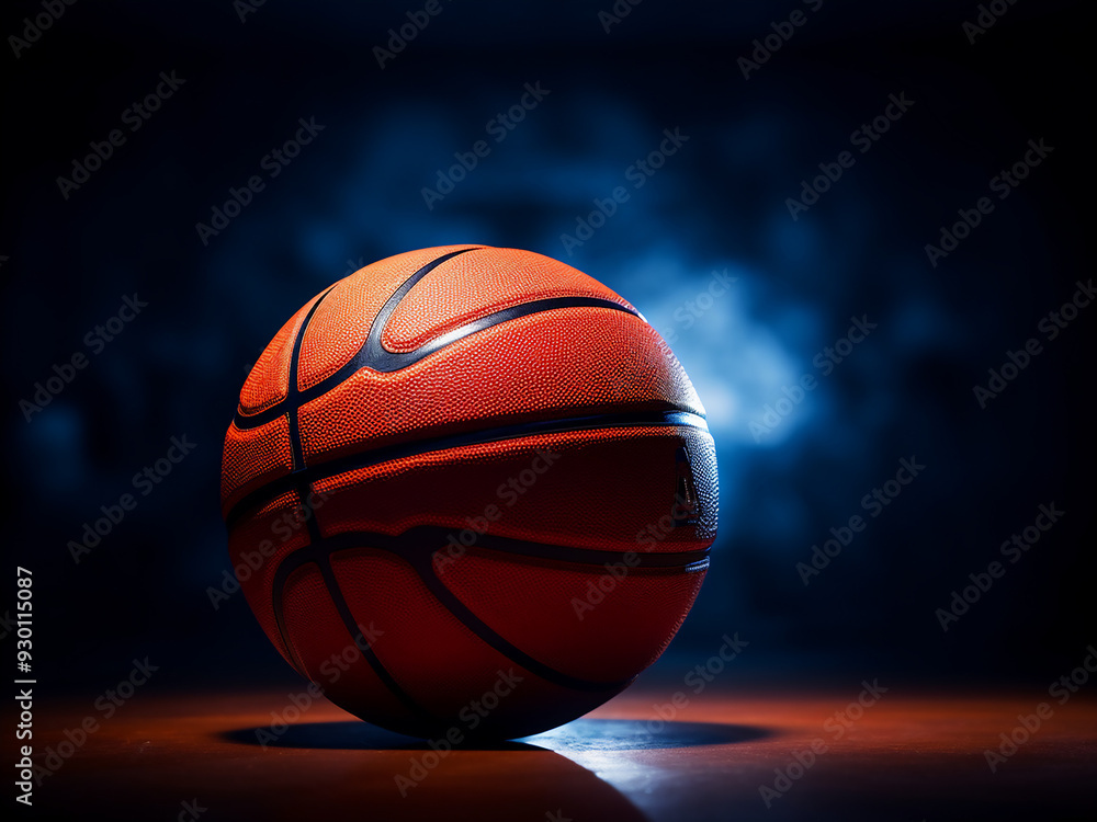 Fototapeta premium Basketball close-up with a dark background