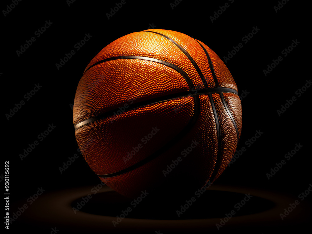 Obraz premium Basketball isolated on black background, 3D rendering