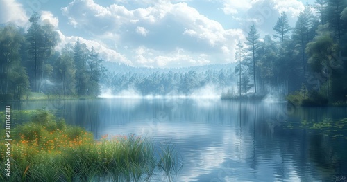 Serene Forest Lake