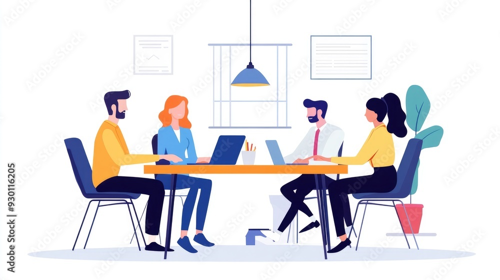Corporate team working together in a modern conference room, sharing ideas and planning business strategies, teamwork in action. Corporate team working together in a modern conference room, sharing ideas and planning business strategies, teamwork in action.