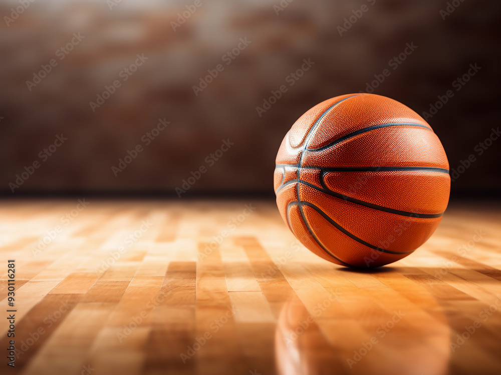 Basketball lying on the floor Basketball lying on the floor